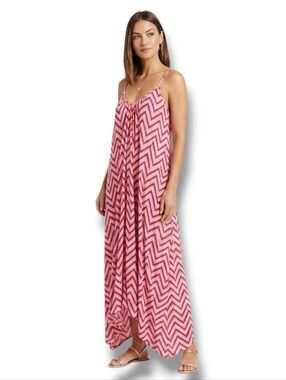 Pink Stitch Women’s Chevron Spaghetti Strap Maxi Dress size 4